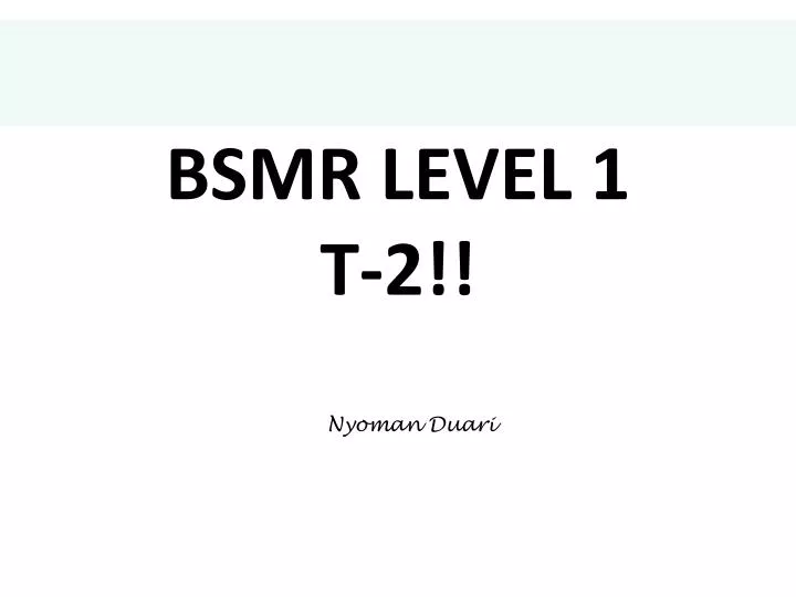 bsmr level 1 t 2