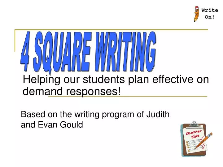 based on the writing program of judith and evan gould