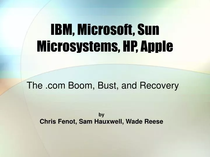 ibm microsoft sun microsystems hp apple