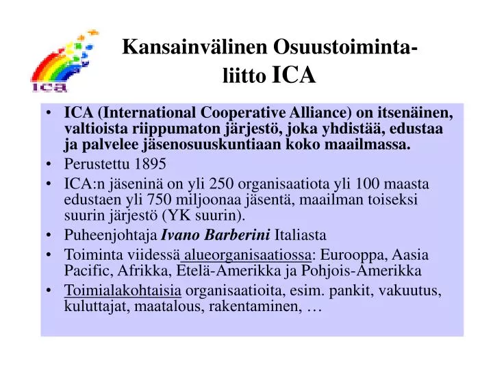 kansainv linen osuustoiminta liitto ica