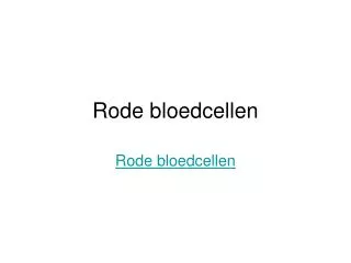 rode bloedcellen
