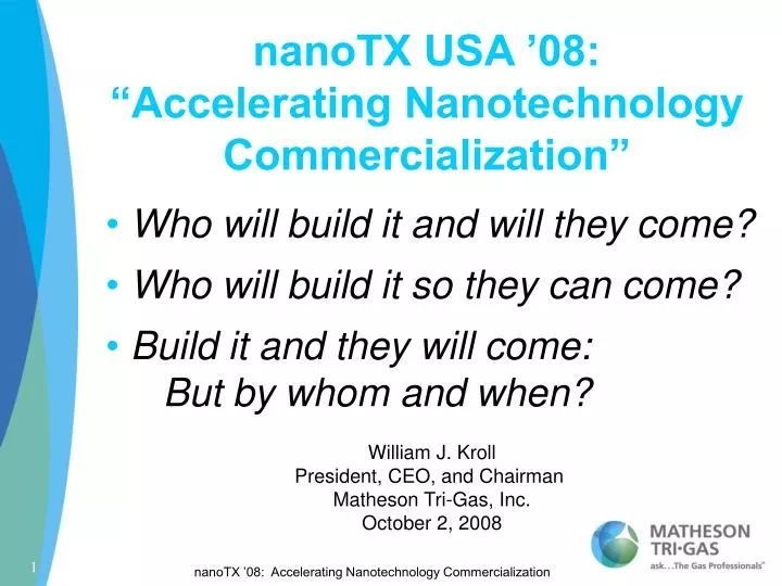 nanotx usa 08 accelerating nanotechnology commercialization