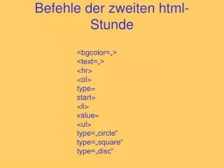 befehle der zweiten html stunde