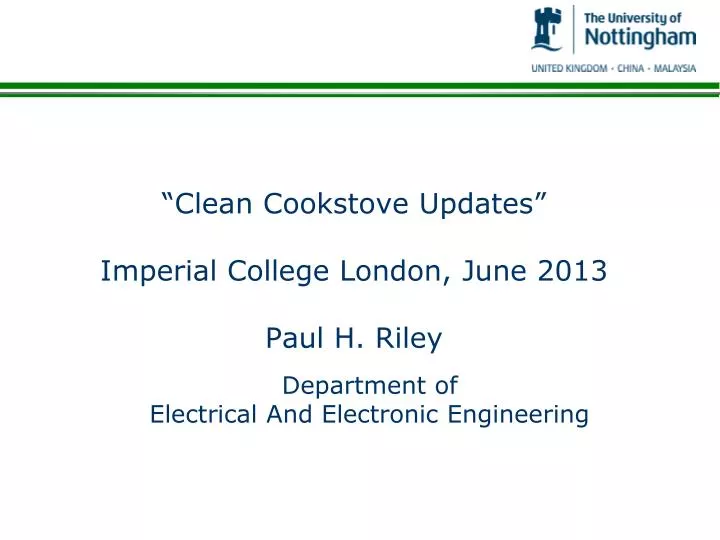 clean cookstove updates imperial college london june 2013 paul h riley