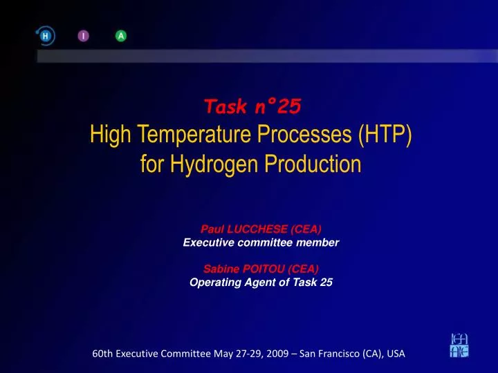 task n 25 high temperature processes htp for hydrogen production