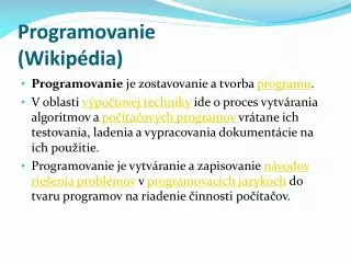 programovanie wikip dia