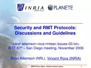 Security and RMT Protocols: Discussions and Guidelines