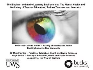Professor Colin R. Martin - Faculty of Society and Health Buckinghamshire New University