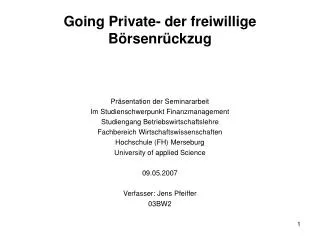 going private der freiwillige b rsenr ckzug