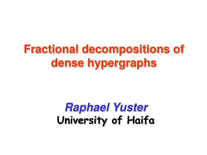 fractional decompositions of dense hypergraphs