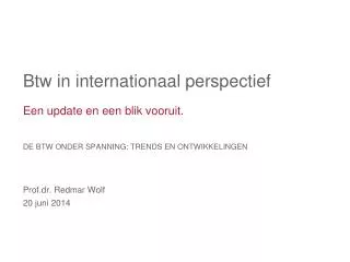 btw in internationaal perspectief