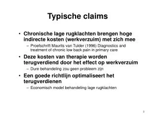 typische claims