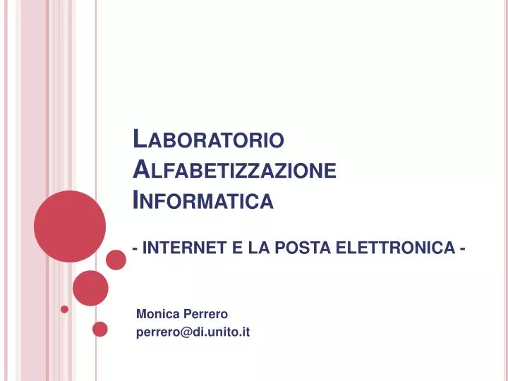laboratorio alfabetizzazione informatica internet e la posta elettronica