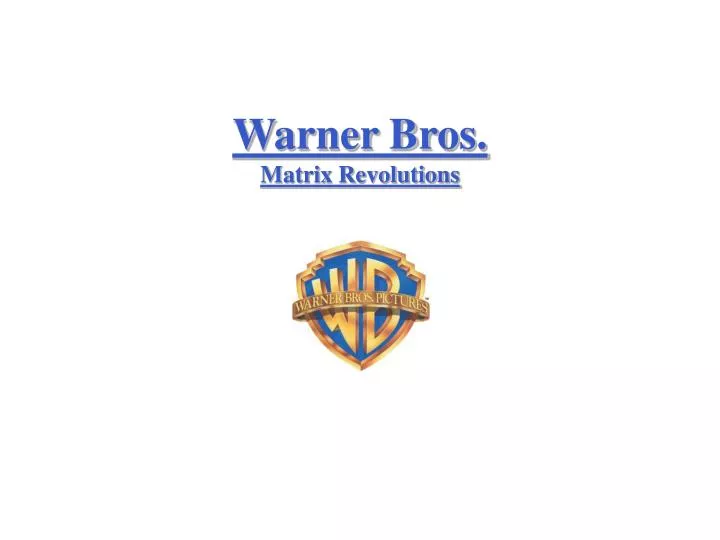 warner bros matrix revolutions