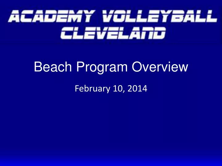 beach program overview