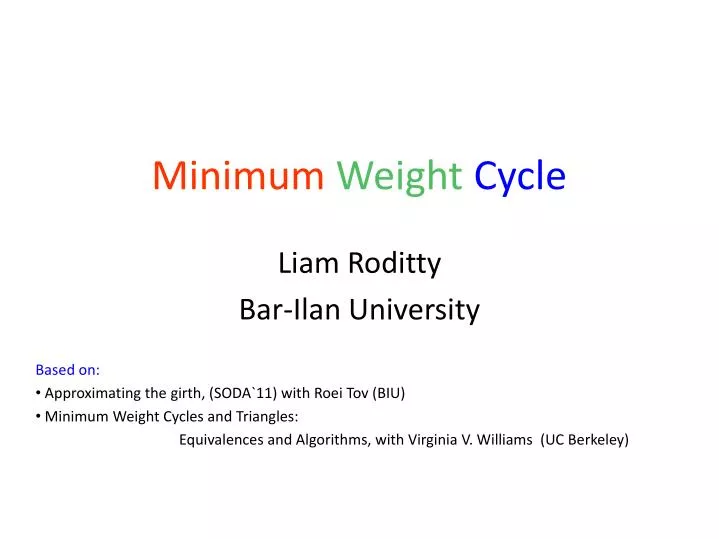 minimum weight cycle