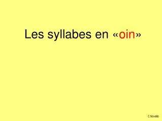 les syllabes en oin
