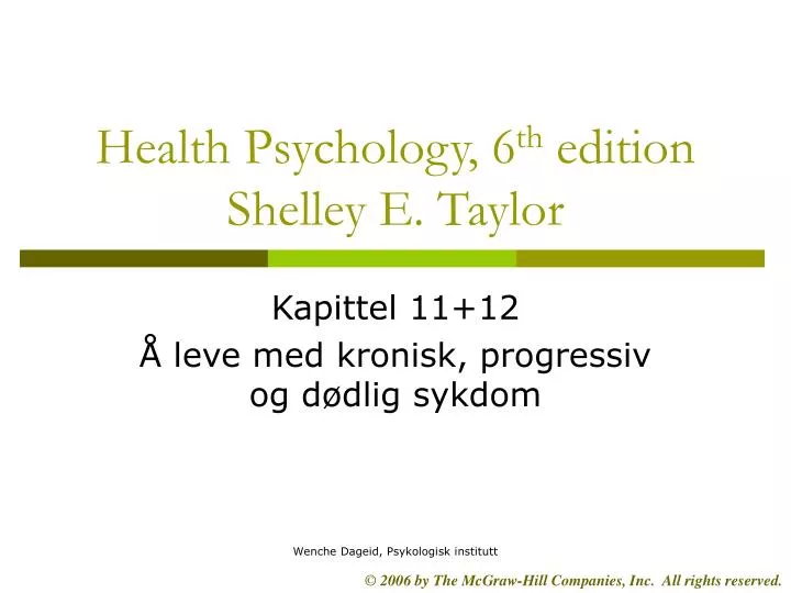 health psychology 6 th edition shelley e taylor