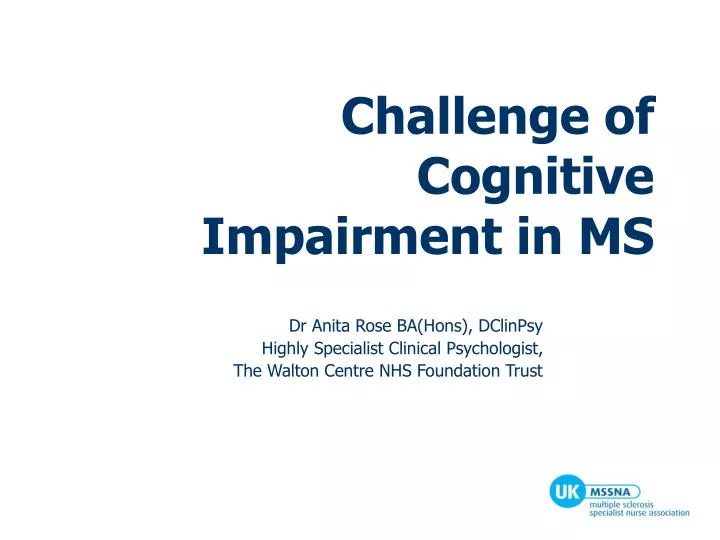 challenge of cognitive impairment in ms