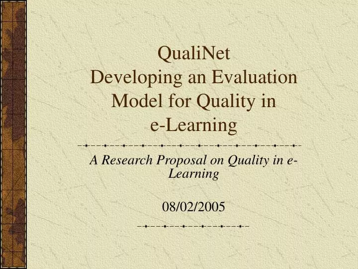 qualinet developing an evaluation model for quality in e learning