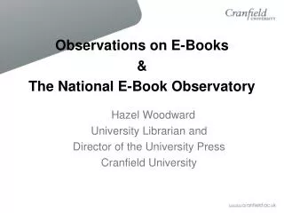 Observations on E-Books &amp; The National E-Book Observatory
