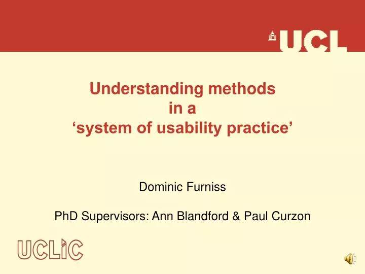 understanding methods in a system of usability practice