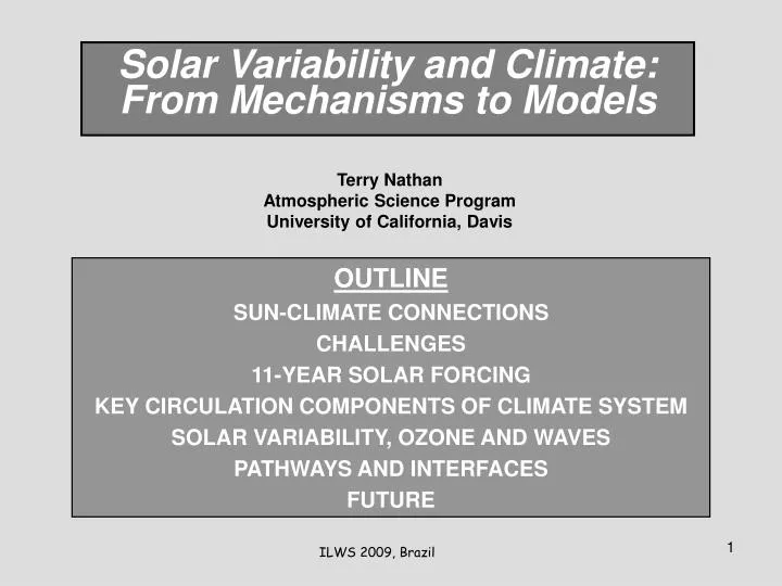 solar variability and climate from mechanisms to models