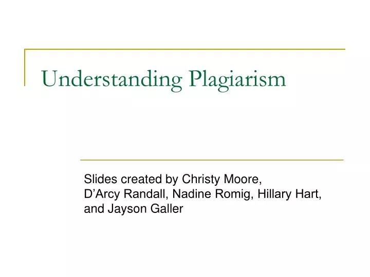 understanding plagiarism