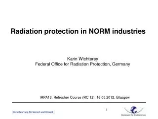 Radiation protection in NORM industries