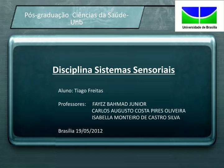 disciplina sistemas sensoriais