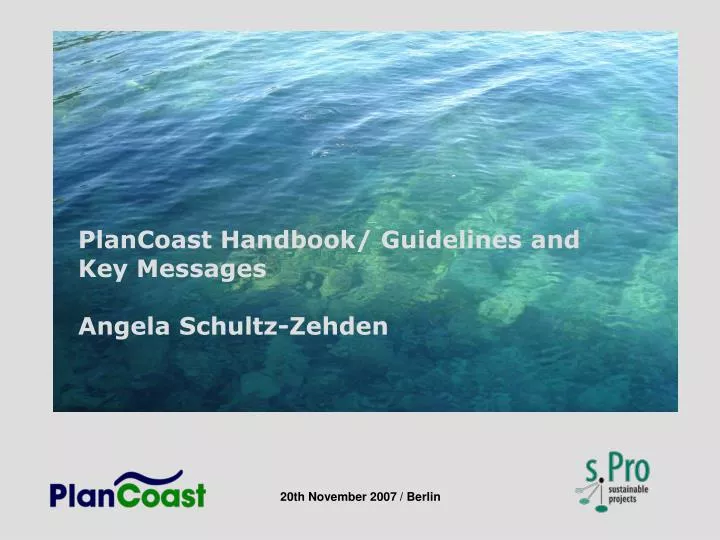 plancoast handbook guidelines and key messages angela schultz zehden