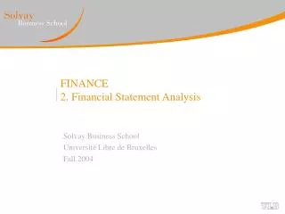 FINANCE 2. Financial Statement Analysis