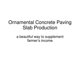 Ornamental Concrete Paving Slab Production