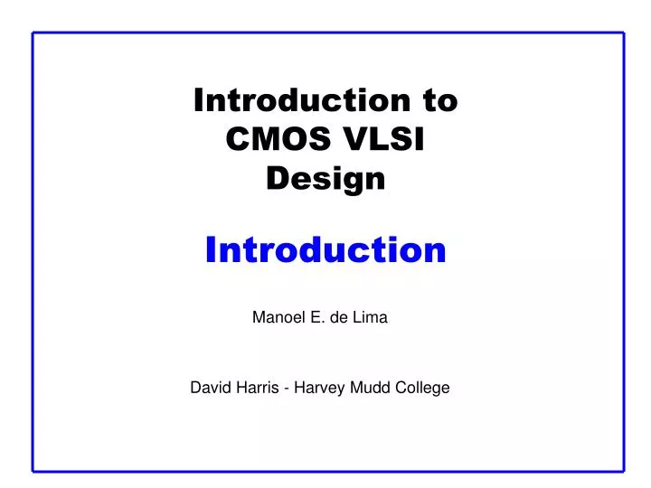 introduction to cmos vlsi design introduction