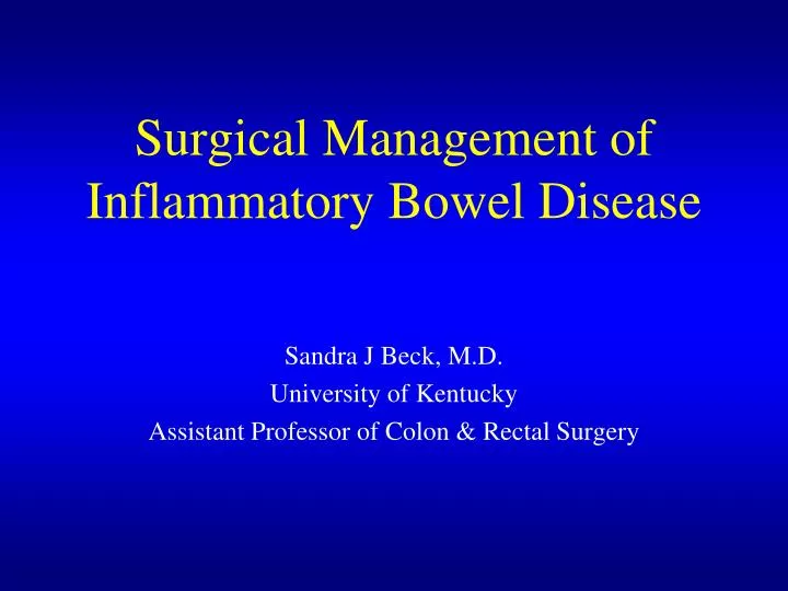 surgical management of inflammatory bowel disease