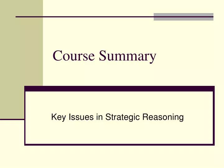 course summary