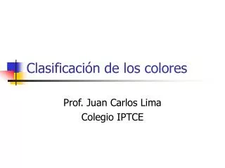 clasificaci n de los colores