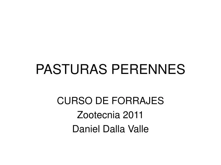 pasturas perennes