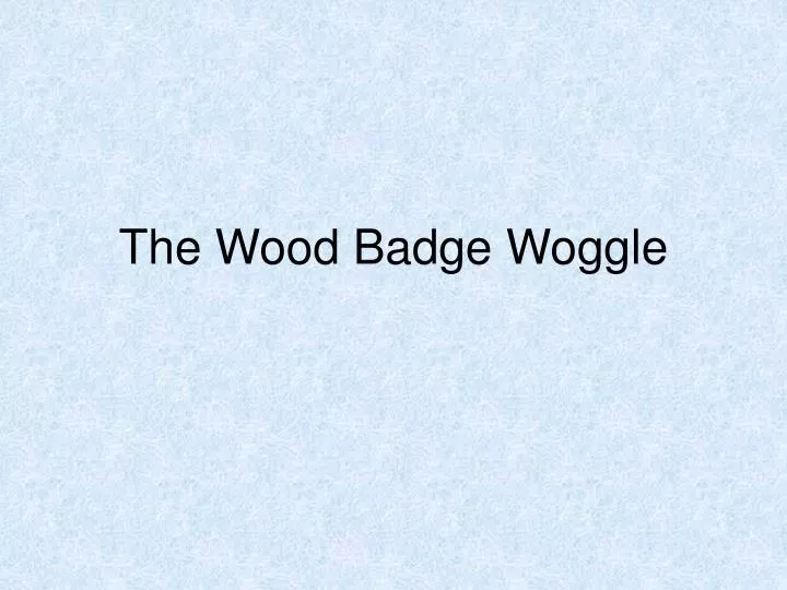 the wood badge woggle
