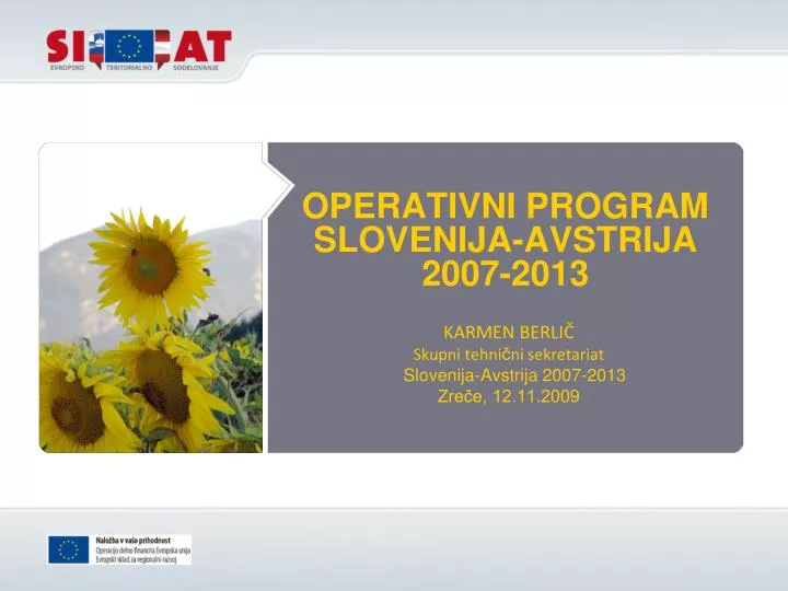 operativni program slovenija avstrija 2007 2013