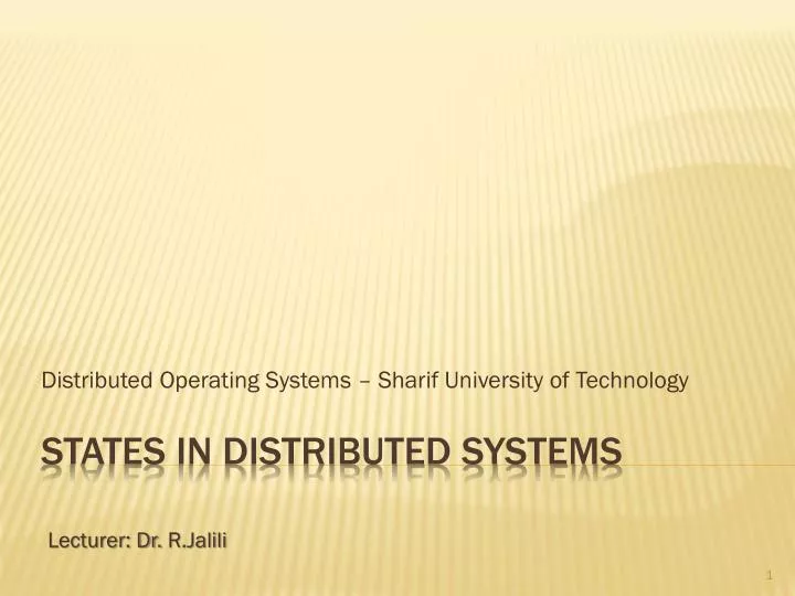 distributed operating systems sharif university of technology