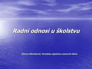 radni odnosi u kolstvu