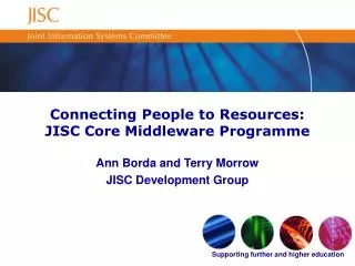 Connecting People to Resources: JISC Core Middleware Programme