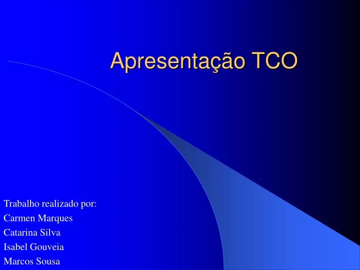 apresenta o tco