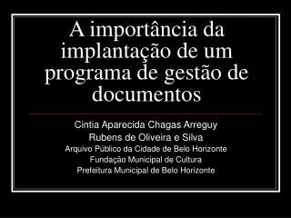 a import ncia da implanta o de um programa de gest o de documentos