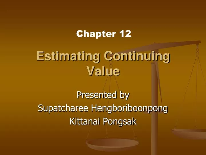 estimating continuing value