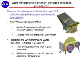 What atmospheric instrument concepts should be considered?