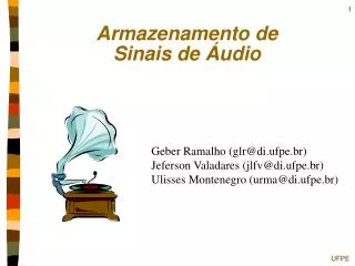 armazenamento de sinais de udio