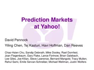 Prediction Markets at Yahoo!