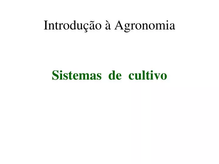 introdu o agronomia